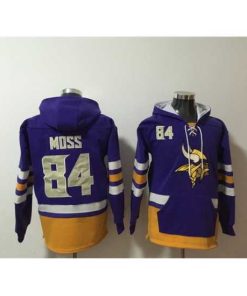 Premium Minnesota Vikings 84 Randy Moss Purple Ageless Must Have Lace Up Pullover Hoodie