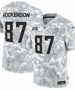 Superior Minnesota Vikings 87 T J  Hockenson 2024 F.U.S.E Arctic Camo Salute To Service Limited Stitched Football Jersey