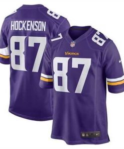 Superior Minnesota Vikings 87 T J Hockenson Purple Stitched Game Jersey