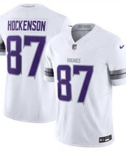 Exquisite Minnesota Vikings 87 T J  Hockenson White F.U.S.E  Winter Warrior Limited Stitched Jersey