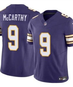 Marvelous Minnesota Vikings 9 J J  McCarthy Purple 2024 Draft F.U.S.E  Throwback Vapor Untouchable Limited Stitched Jersey