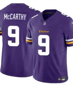 High quality Minnesota Vikings 9 J J  McCarthy Purple 2024 Draft F.U.S.E  Vapor Untouchable Limited Stitched Jersey
