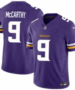 Superb Minnesota Vikings #9 QB J.J. McCarthy Purple Stitched NFL Jersey