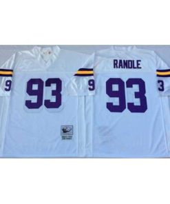 Superb Minnesota Vikings 93 John Randle White M&N Throwback Jersey