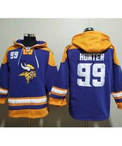 Premium Minnesota Vikings 99 Danielle Hunter Purple Yellow Ageless Must Have Lace Up Pullover Hoodie