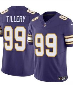 Superior Minnesota Vikings 99 Jerry Tillery Purple 2023 F.U.S.E  Throwback Vapor Untouchable Limited Stitched Jersey