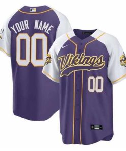 Superb Minnesota Vikings ACTIVE PLAYER Custom Purple White Cool Base Stitched Baseball Jersey