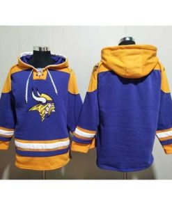 Outstanding Minnesota Vikings Blank Purple Yellow Ageless Must Have Lace Up Pullover Hoodie