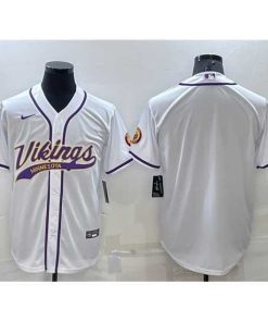 Superior Minnesota Vikings Blank White With Patch Cool Base Stitched Baseb