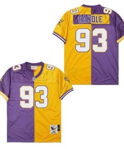 Finest Minnesota Vikings John Randle #93 Gold Purple Stitched NFL Football Jersey