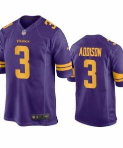 Outstanding Minnesota Vikings Jordan Addison #3 purple color rush Stitched NFL Jerseys
