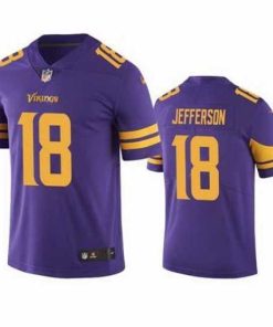 Exquisite Minnesota Vikings Justin Jefferson #18 Rush Color Stitched NFL Jersey