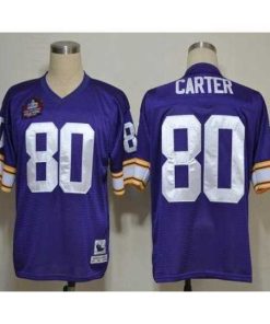 High quality Mitchell And Ness Vikings #80 Cris Carter Purple Stitched Throwback NFL Jersey