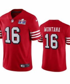 Marvelous NFL San Francisco 49ers 16 Joe Montana Red Throwback Vapor Untouchable Limited Stitched 2024 Super Bowl LVIII Jersey