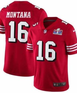 Gorgeous NFL San Francisco 49ers 16 Joe Montana Red Vapor Untouchable Limited Stitched 2024 Super Bowl LVIII Jersey