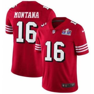 Gorgeous NFL San Francisco 49ers 16 Joe Montana Red Vapor Untouchable Limited Stitched 2024 Super Bowl LVIII Jersey