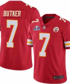 Exquisite Nike Kansas City Chiefs 7 Harrison Butker Red Team Color Bound Stitched NFL Vapor Untouchable Limited 2024 Super Bowl LVIII Jersey