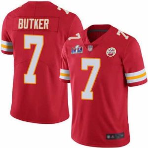 Exquisite Nike Kansas City Chiefs 7 Harrison Butker Red Team Color Bound Stitched NFL Vapor Untouchable Limited 2024 Super Bowl LVIII Jersey