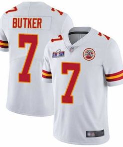 Exquisite Nike Kansas City Chiefs 7 Harrison Butker White Bound Stitched NFL Vapor Untouchable Limited 2024 Super Bowl LVIII Jersey
