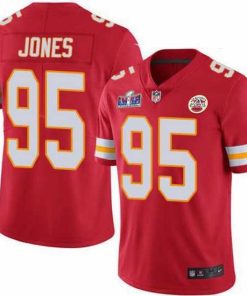 Finest Nike Kansas City Chiefs 95 Chris Jones Red Team Color Bound Stitched NFL Vapor Untouchable Limited 2024 Super Bowl LVIII Jersey