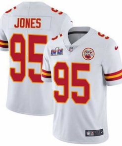 Premium Nike Kansas City Chiefs 95 Chris Jones White Bound Stitched NFL Vapor Untouchable Limited 2024 Super Bowl LVIII Jersey