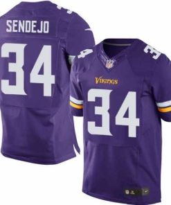 Premium Nike Minnesota Vikings #34 Andrew Sendejo Purple Elite NFL Jersey