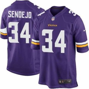 Exceptional Nike Minnesota Vikings #34 Andrew Sendejo Purple Game NFL Jersey