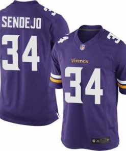 Premium Nike Minnesota Vikings #34 Andrew Sendejo Purple Limited NFL Jersey