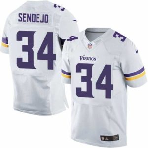 Exceptional Nike Minnesota Vikings #34 Andrew Sendejo White Elite NFL Jersey