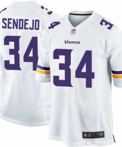Premium Nike Minnesota Vikings #34 Andrew Sendejo White Game NFL Jersey