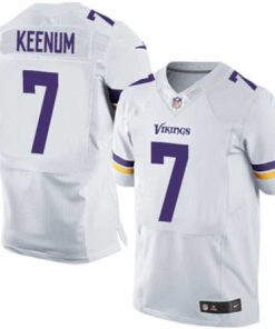 Premium Nike Vikings #7 Case Keenum White Stitched NFL Elite Jersey