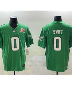Gorgeous Philadelphia Eagles 0 D 27Andre Swift Green 2025 Super Bowl LIX Patch F.U.S.E  Throwback Vapor Untouchable Limited Stitched Football Jersey