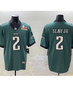 Exceptional Philadelphia Eagles 2 Darius Slay Jr  Green 2025 Super Bowl LIX Patch Vapor Untouchable Limited Stitched Football Jersey