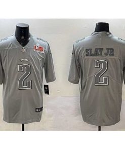 Superb Philadelphia Eagles 2 Darius Slay Jr  Grey 2025 Super Bowl LIX Patch Atmosphere Fashion Vapor Untouchable Limited Stitched Football Jersey