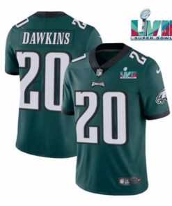 Superb Philadelphia Eagles 20 Brian Dawkins Green Super Bowl LVII Patch Vapor Untouchable Limited Stitched Jersey