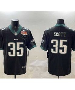 Superior Philadelphia Eagles 35 Boston Scott Black 2025 Super Bowl LIX Patch Vapor Untouchable Limited Stitched Football Jersey