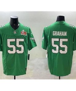 Gorgeous Philadelphia Eagles 55 Brandon Graham Green 2025 Super Bowl LIX Patch F.U.S.E  Throwback Vapor Untouchable Limited Stitched Football Jersey