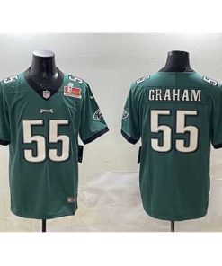 Outstanding Philadelphia Eagles 55 Brandon Graham Green 2025 Super Bowl LIX Patch Vapor Untouchable Limited Stitched Football Jersey