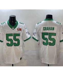 Premium Philadelphia Eagles 55 Brandon Graham White 2025 Super Bowl LIX Patch F.U.S.E  Vapor Untouchable Limited Stitched Football Jersey