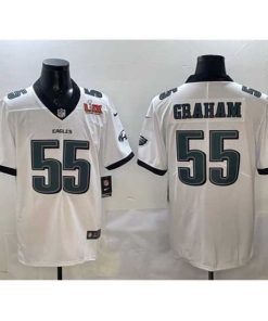 Gorgeous Philadelphia Eagles 55 Brandon Graham White 2025 Super Bowl LIX Patch New Vapor Untouchable Limited Stitched Football Jersey