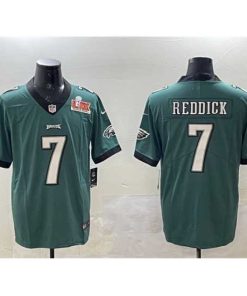 Premium Philadelphia Eagles 7 Haason Reddick Green 2025 Super Bowl LIX Patch Vapor Untouchable Limited Stitched Football Jersey