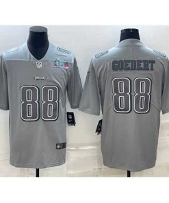 High quality Philadelphia Eagles 88 Dallas Goedert Gray Super Bowl LVII Patch Atmosphere Fashion Stitched Jersey