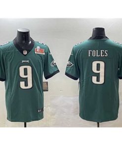 Marvelous Philadelphia Eagles 9 Nick Foles Green 2025 Super Bowl LIX Patch Vapor Untouchable Limited Stitched Football Jersey
