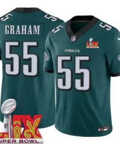 Premium Philadelphia Eagles Brandon Graham #55 Green 2024 2025 Super Bowl LIX F.U.S.E Stitched NFL Jersey
