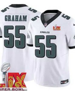 Superb Philadelphia Eagles Brandon Graham #55 White 2024 2025 Super Bowl LIX F.U.S.E Stitched NFL Jersey