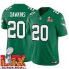 Exquisite Philadelphia Eagles Brian Dawkins #20 Kelly Green 2024 2025 Super Bowl LIX F.U.S.E Stitched NFL Jersey