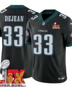 Marvelous Philadelphia Eagles Cooper DeJean #33 Black 2024 2025 Super Bowl LIX F.U.S.E Stitched NFL Jersey