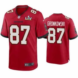 High quality Rob Gronkowski Buccaneers Red Super Bowl Lv Game Jersey