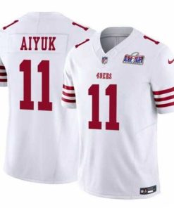 Exquisite San Francisco 49ers 11 Brandon Aiyuk White 2023 F.U.S.E  Vapor Limited Stitched Football 2024 Super Bowl LVIII Jersey