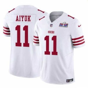 Exquisite San Francisco 49ers 11 Brandon Aiyuk White 2023 F.U.S.E  Vapor Limited Stitched Football 2024 Super Bowl LVIII Jersey